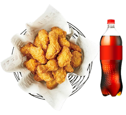 교촌 치킨 허니콤보와 콜라